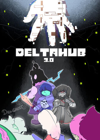 Fasha belongs to Shandit (Left), DH Kris belongs to the-deltahub-official (Middle), Asher belongs to Queerrayne on tumblr (Right), DH Ralsei, Frisk, and Susie belong to the-deltahub-official (front), all on Tumblr
